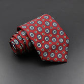 Gravata Geométrica Floral Vermelho Sparka